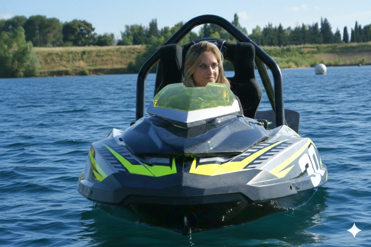 Jet Kart prototype vert en navigation